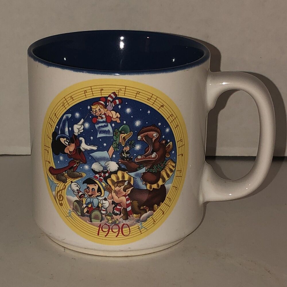 1990 Disney Fantasia Sorcerer Mickey Pinocchio Christmas Holiday Coffee Mug